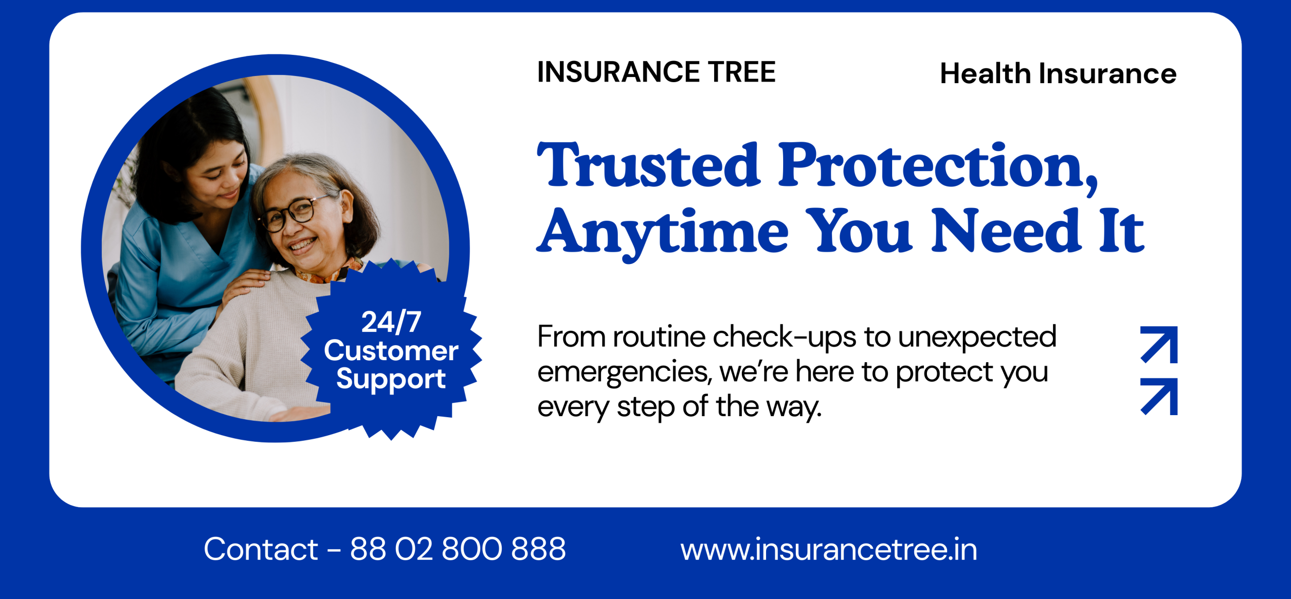 Blue Simple Health Insurance Promotion Banner Landscape